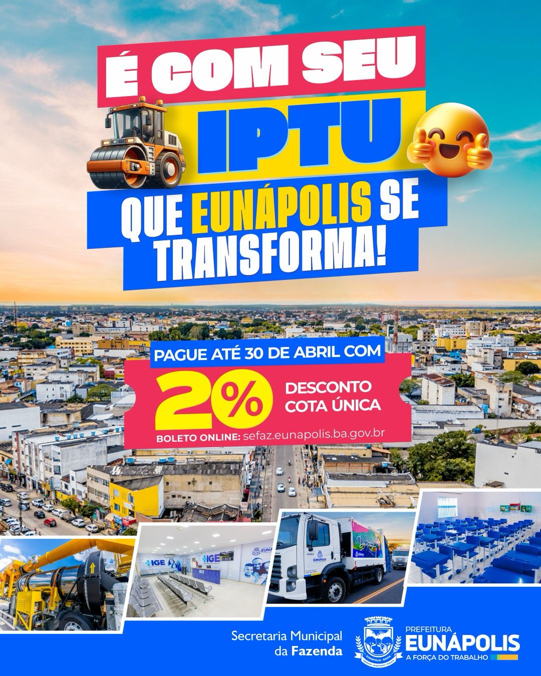 Eunápolis IPTU 2026 segue com 20% de desconto até 30 de abril – Namidia News